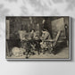 Front view of The Chess Players, 1858 by Ernest Meissonier in a white floater framed canvas.