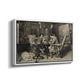 Angled view of The Chess Players, 1858 by Ernest Meissonier in a white floater framed canvas.