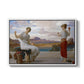 Winding the Skein, c. 1878 by Frederic Leighton in a white floater framed canvas wall art display.