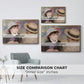 Size comparison chart for gold floater framed canvas featuring Boating Couple (Aline Charigot and Renoir), c. 1881 by Pierre-Auguste Renoir.