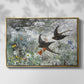 Front view of Common Swifts, 1886 by Bruno Liljefors in a gold floater framed canvas.