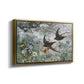 Angled view of Common Swifts, 1886 by Bruno Liljefors in a gold floater framed canvas.