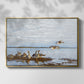 Front view of Greylag Geese (Grågäss), 1922 by Bruno Liljefors in a gold floater framed canvas.