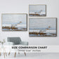 Size comparison chart for gold floater framed canvas featuring Greylag Geese (Grågäss), 1922 by Bruno Liljefors.