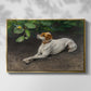 Front view of Portrait of a Dog, 1891 by Bruno Liljefors in a gold floater framed canvas.