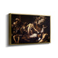 Angled view of The Martyrdom of Saint Matthew, 1599-1600 by Caravaggio in a gold floater framed canvas.