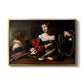 Martha and Mary Magdalene, c. 1598 by Caravaggio in a gold floater framed canvas wall art display.