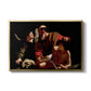 The Sacrifice of Isaac (Uffizi Version), c. 1603 by Caravaggio in a gold floater framed canvas wall art display.