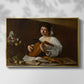 Front view of The Lute Player (Hermitage Version), c. 1596 by Caravaggio in a gold floater framed canvas.