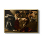 The Crowning with Thorns (Vienna Version), c. 1602-1604 by Caravaggio in a gold floater framed canvas wall art display.