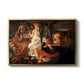 Rest on the Flight into Egypt, c. 1597 by Caravaggio in a gold floater framed canvas wall art display.