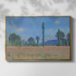 Front view of Poppy Field (Giverny), 1890-1891 by Claude Monet in a gold floater framed canvas.