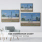 Size comparison chart for gold floater framed canvas featuring Poppy Field (Giverny), 1890-1891 by Claude Monet.
