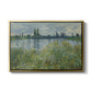 Banks of the Seine, Vétheuil, 1880 by Claude Monet in a gold floater framed canvas wall art display.