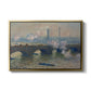 Waterloo Bridge, Gray Day, 1903 by Claude Monet in a gold floater framed canvas wall art display.