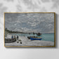 Front view of The Beach at Sainte-Adresse, 1867 by Claude Monet in a gold floater framed canvas.