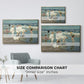 Size comparison chart for gold floater framed canvas featuring A Holiday, c. 1915 by Edward Henry Potthast.