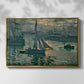 Front view of Sunrise (Marine), 1873 by Claude Monet in a gold floater framed canvas.