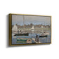 Angled view of The Basin at Argenteuil, 1874 by Claude Monet in a gold floater framed canvas.