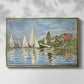 Front view of Regatta at Argenteuil, 1872 by Claude Monet in a gold floater framed canvas.