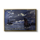 A Seascape, Shipping by Moonlight, 1864 by Claude Monet in a gold floater framed canvas wall art display.