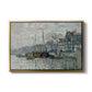 View of the Prins Hendrikkade and Kromme Waal in Amsterdam, 1874 by Claude Monet in a gold floater framed canvas wall art display.