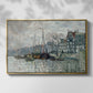 Front view of View of the Prins Hendrikkade and Kromme Waal in Amsterdam, 1874 by Claude Monet in a gold floater framed canvas.