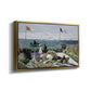 Angled view of Garden at Sainte-Adresse, 1867 by Claude Monet in a gold floater framed canvas.