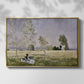 Front view of Summer (L'ete), 1874 by Claude Monet in a gold floater framed canvas.