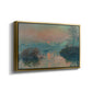 Angled view of Sunset on the Seine at Lavacourt, Winter Effect, 1880 by Claude Monet in a gold floater framed canvas.