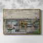 Front view of Bridge at Argenteuil on a Gray Day, c. 1876 by Claude Monet in a gold floater framed canvas.