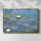 Front view of Water Lilies (Nymphéas), 1897-1899 by Claude Monet in a gold floater framed canvas.