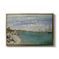 Regatta at Sainte-Adresse, 1867 by Claude Monet in a gold floater framed canvas wall art display.