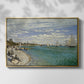 Front view of Regatta at Sainte-Adresse, 1867 by Claude Monet in a gold floater framed canvas.
