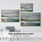 Size comparison chart for gold floater framed canvas featuring Regatta at Sainte-Adresse, 1867 by Claude Monet.