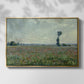 Front view of Poppy Field, 1881 by Claude Monet in a gold floater framed canvas.