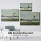 Size comparison chart for gold floater framed canvas featuring Poppy Field, 1881 by Claude Monet.
