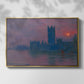 Front view of The Houses of Parliament, Sunset, 1903 by Claude Monet in a gold floater framed canvas.