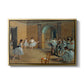 The Dance Foyer at the Opera on the Rue Le Peletier, 1872 by Edgar Degas in a gold floater framed canvas wall art display.