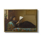 Interesting News, 1872 by Eastman Johnson in a gold floater framed canvas wall art display.