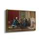 Angled view of The Brown Family, 1869 by Eastman Johnson in a gold floater framed canvas.