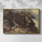 Front view of High Mountain Study, c. 1870 by Edward Theodore Compton in a gold floater framed canvas.