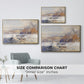 Size comparison chart for gold floater framed canvas featuring Col du Géant, 1903 by Edward Theodore Compton.