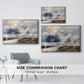 Size comparison chart for gold floater framed canvas featuring The Grossglockner, 1880 by Edward Theodore Compton.