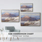 Size comparison chart for gold floater framed canvas featuring Hoher Göll from Watzmann-Hocheck, 1919 by Edward Theodore Compton.