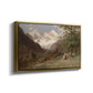 Angled view of Landscape in the Caucasus, c. 1921 by Edward Theodore Compton in a gold floater framed canvas.