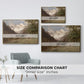 Size comparison chart for gold floater framed canvas featuring Landscape in the Caucasus, c. 1921 by Edward Theodore Compton.