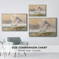 Size comparison chart for gold floater framed canvas featuring From the Dolomites, 1904 by Edward Theodore Compton.