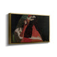 Angled view of Cardinal and Nun (Caress), 1912 by Egon Schiele in a gold floater framed canvas.
