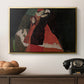 Cardinal and Nun (Caress), 1912 by Egon Schiele in a gold floater framed canvas displayed above a console table in a hallway, featuring an intimate scene with religious figures in modernist style.